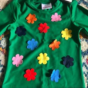 NWT Hanna Andersson floral swim rash guard size 4